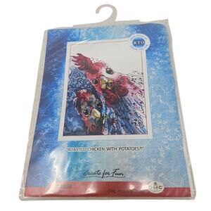 NEW RTO Cross Stitch Kit Roasted Chicken With Potatoes Kitsch Farm House